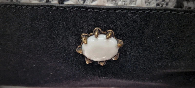 Shopper in pelle L’Incontro tra Pelle Nera e Tweed Vintage della Borgogna