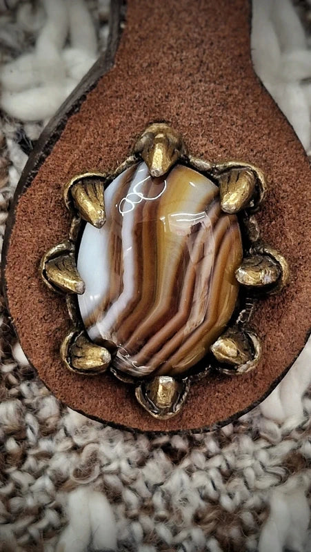 Mini Shopper in Pelle Marrone e Tweed Vintage della Borgogna