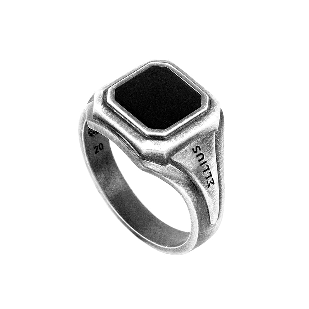 Anello Gemma Black Quadrata