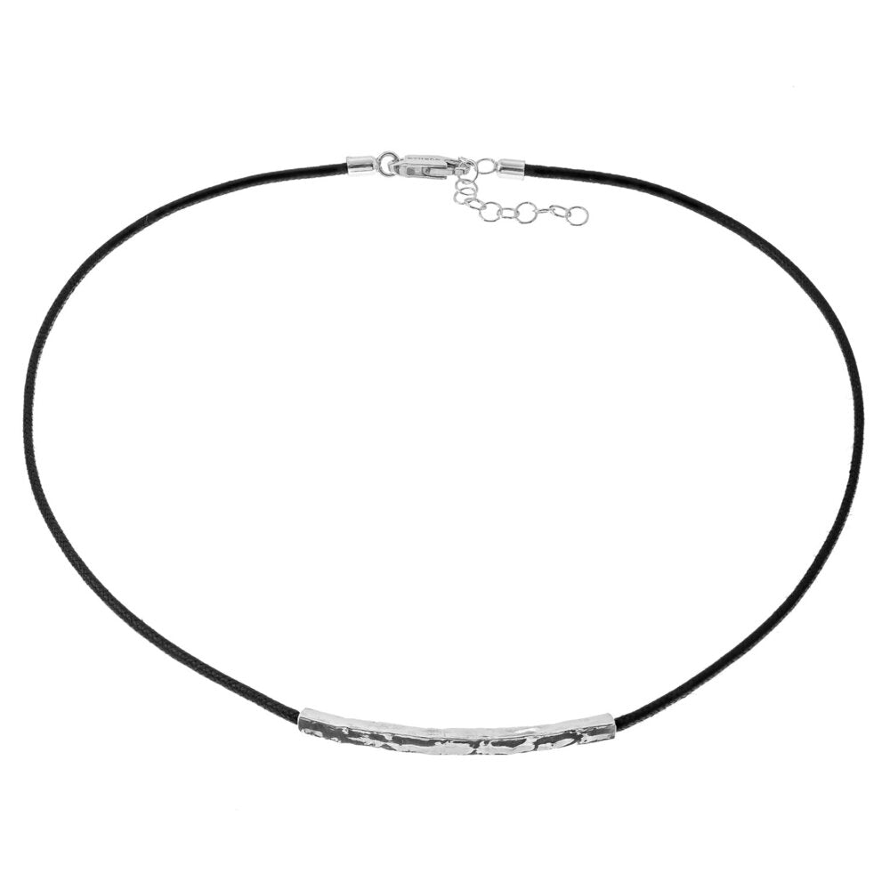 Siwa – collana in argento naturale e cordino