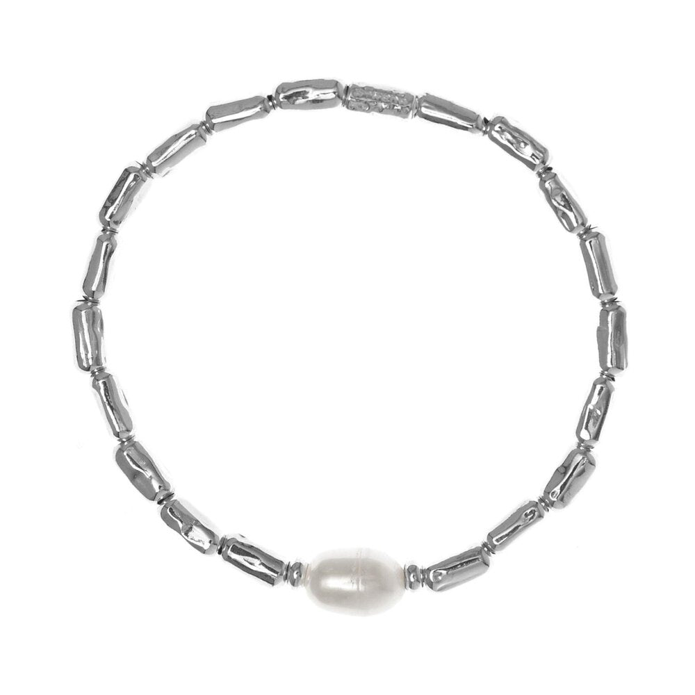 Brividi – bracciale in argento naturale e perle