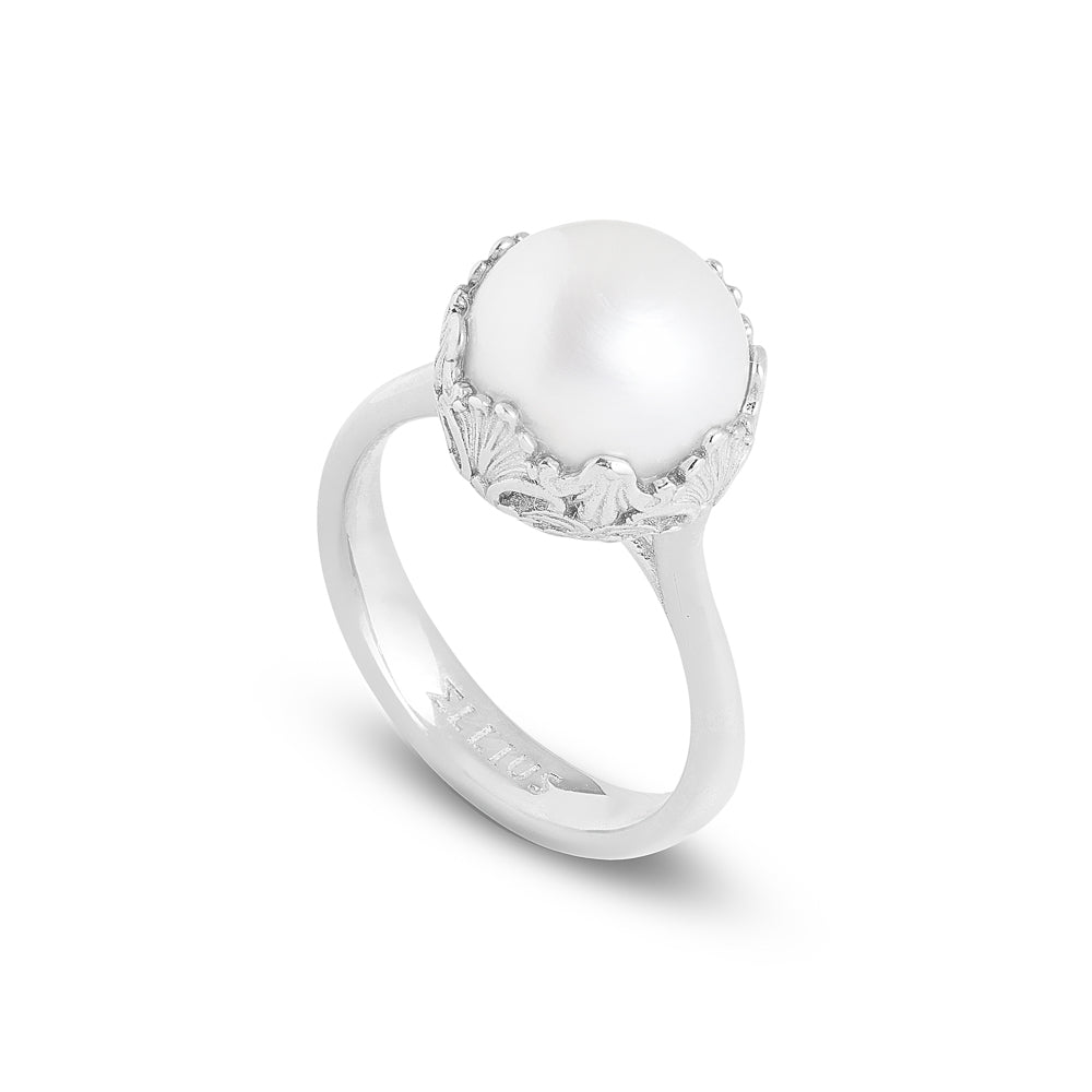 Anello Cestino Barocco con Perla Naturale