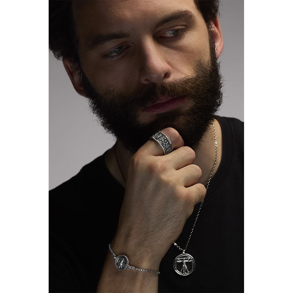 Anello Geometrico Uomo Vitruviano