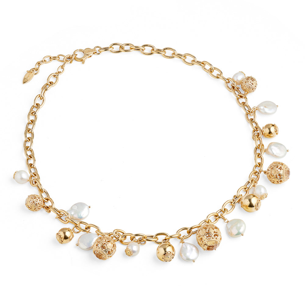 Collana Cestini Barocchi e Perle