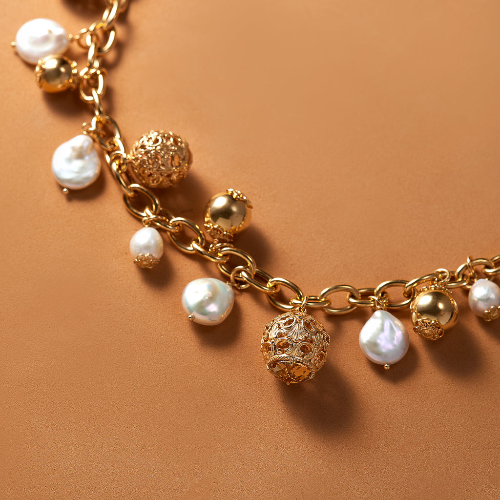 Collana Cestini Barocchi e Perle