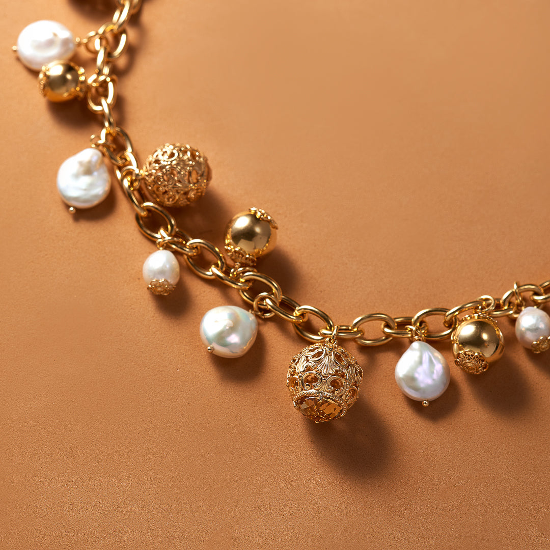 Collana Cestini Barocchi e Perle