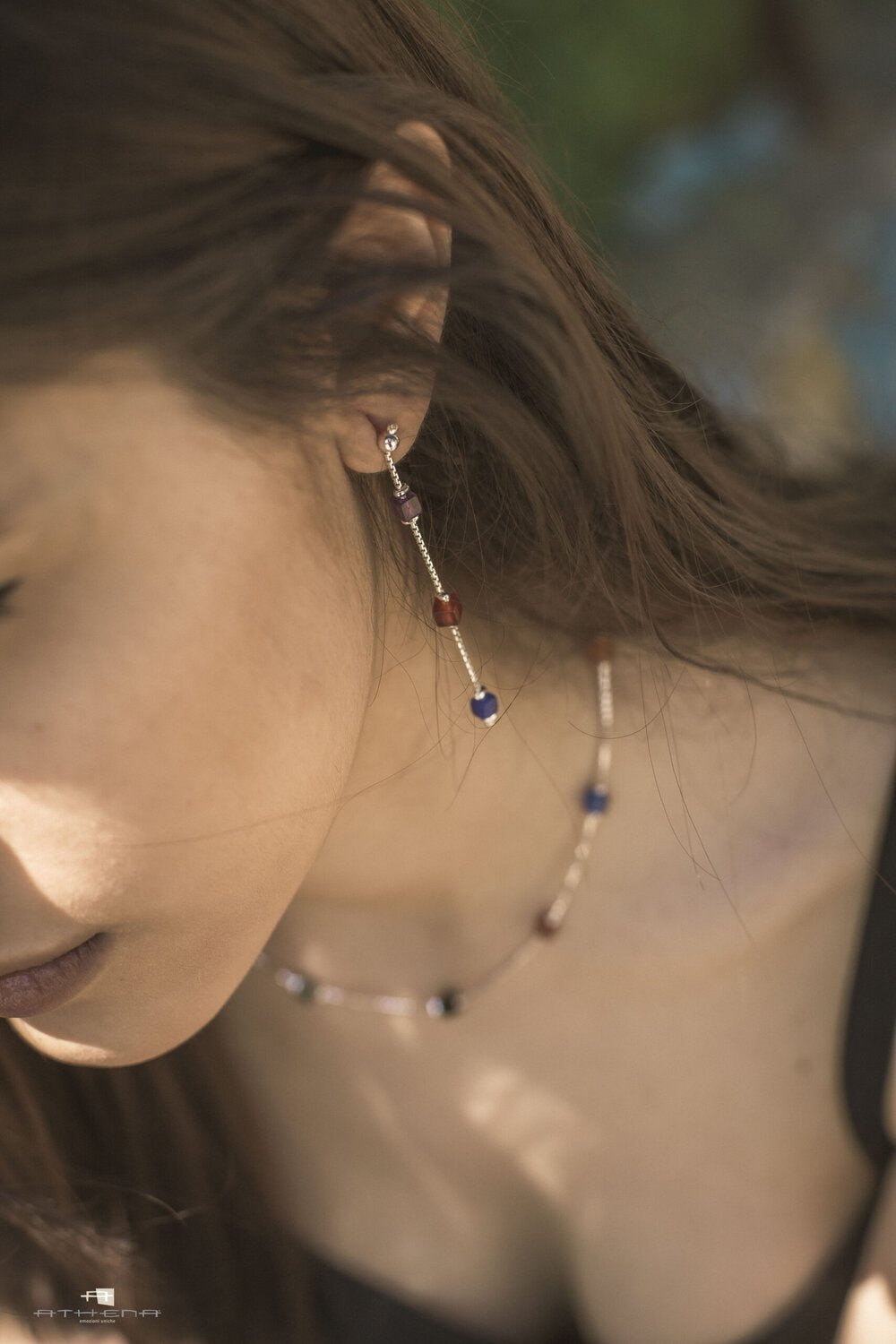 Antilla – orecchini in argento naturale e pietre