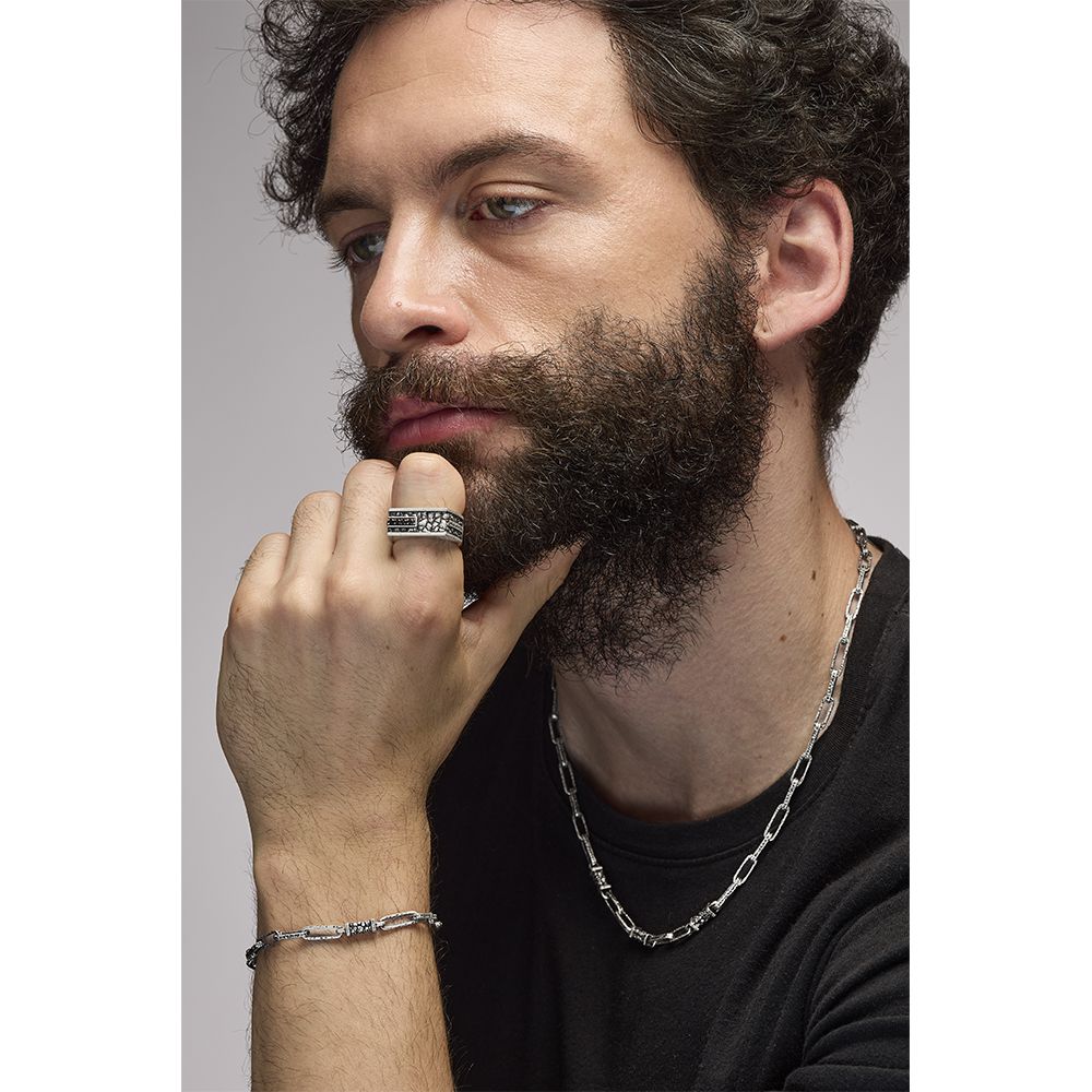 Anello Quadrato con Pietre Opus